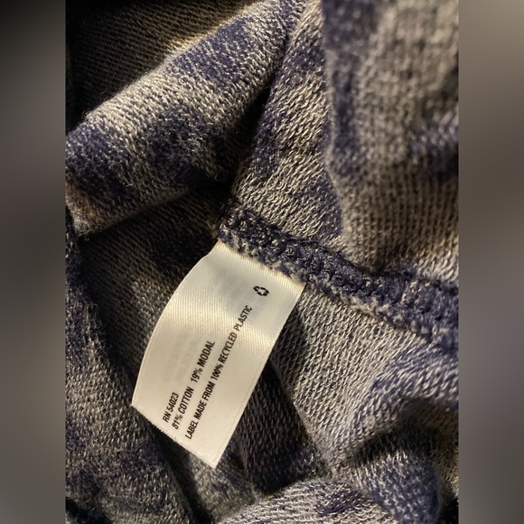 Gap Boxy Short Sleeve Sweater Cotton Modal Dark Navy Blue/Gray Leopard Print XS - Picture 4 of 5